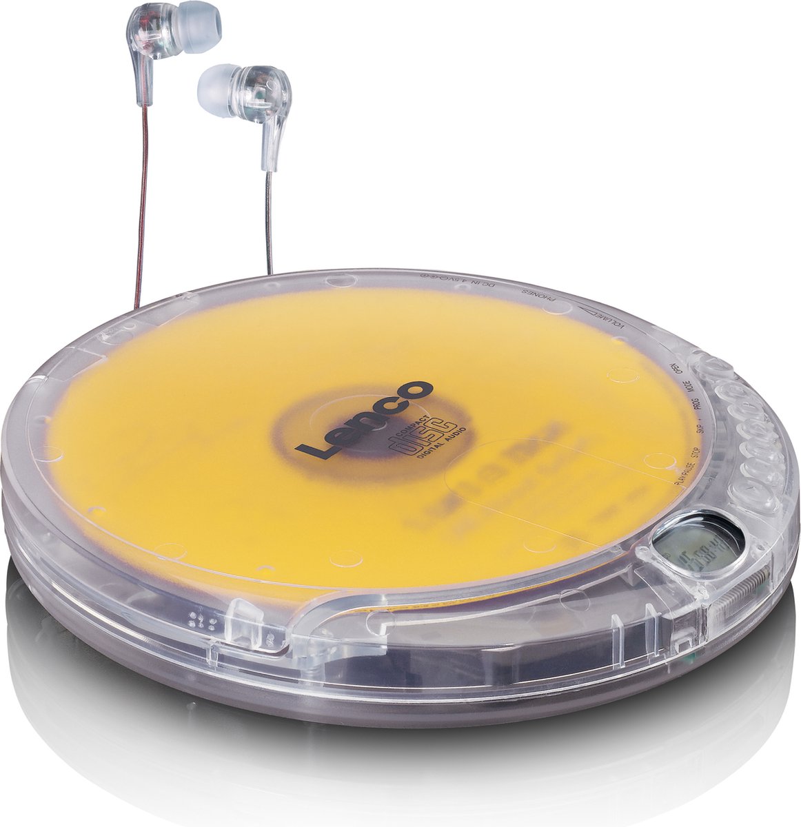 Lenco CD-012TR Discman - Draagbare CD Speler met Oordopjes - Transparant