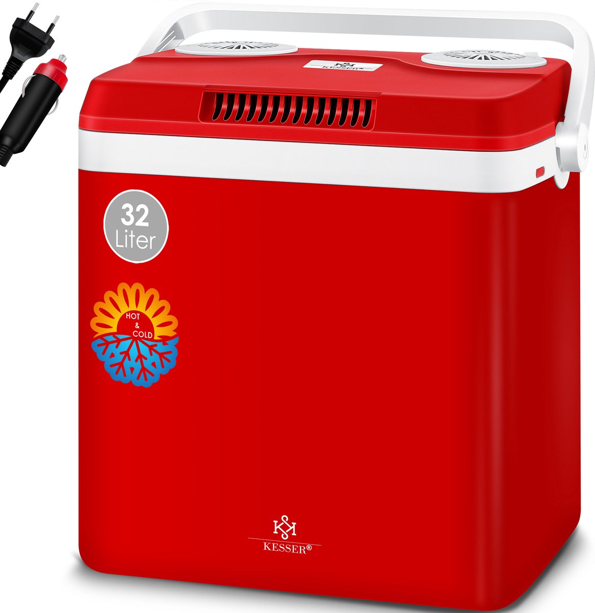 Koelbox Elektrisch – 12V en 230 volt - Coolbox - Frigobox - 32L – Rood