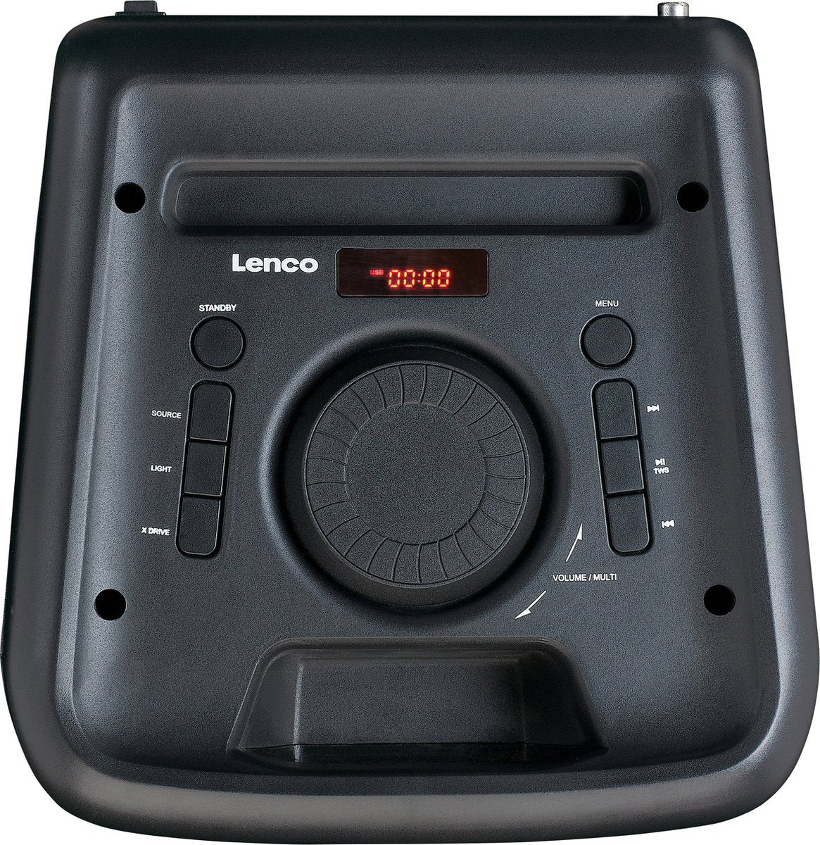Lenco PA-200BK - Bluetooth Party Speaker Draadloos - LED Licht - Zwart •