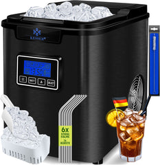 KESSER® Ijsblokjesmaker - Ijsblokjesmachine -12kg/24 uur - RVS - Zwart •