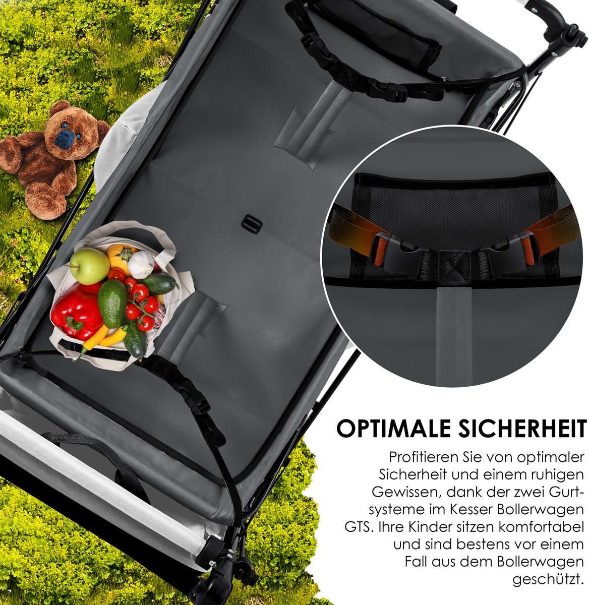 KESSER® Bolderkar - Opvouwbaar - Bolderwagen - Grijs •