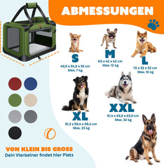 Reisbench hond - Draagtas hond - Transportbox - 102x69x69 - Khaki