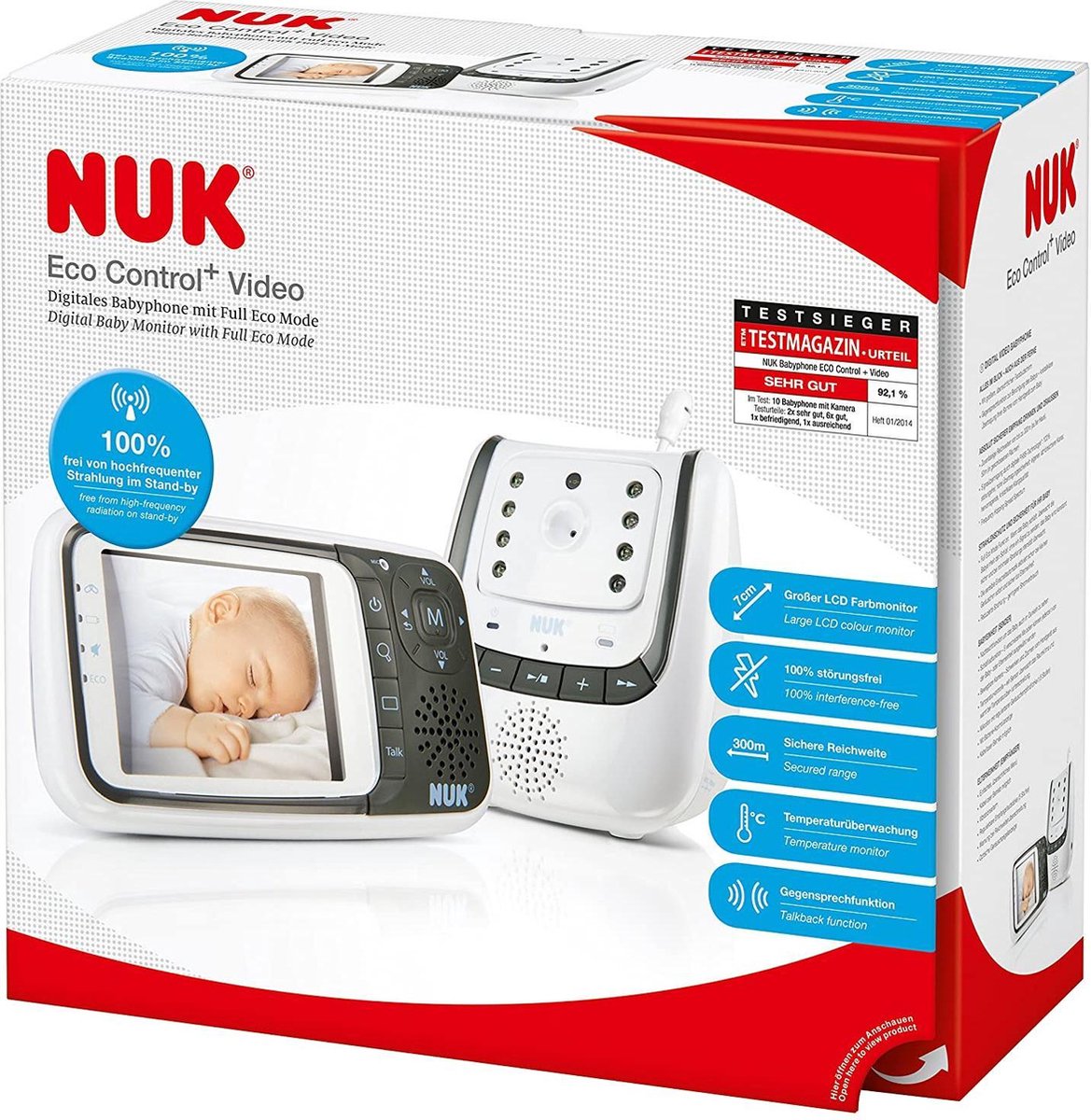 NUK Control + Babyfoon met camera - Spraakfunctie -  Wit