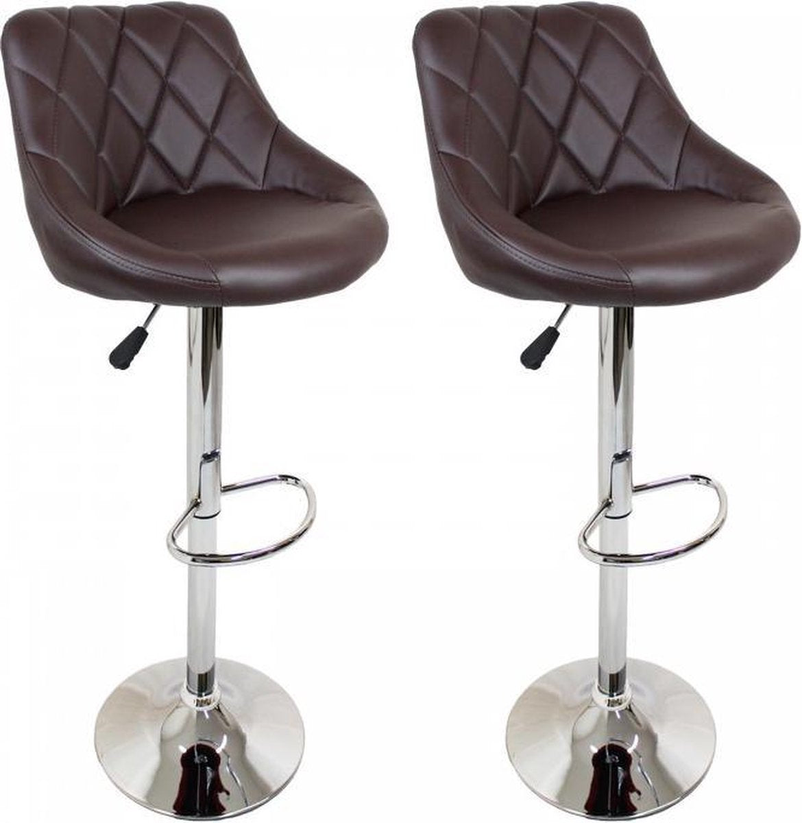 Barkrukken set van 2 - Barstoel met rugleuning - Barkruk - Barstoelen - Bruin - TRESKO®