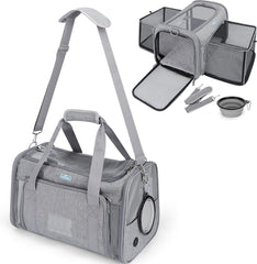Nobleza Draagtas - Reismand Kat - Hondentas - 45x28x28cm - Grijs