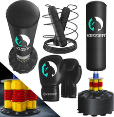 KESSER® Staande Bokszak - Bokspaal met Zuignapbodem - Zwart