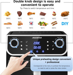 Airfryer XXL - heteluchtfriteuse - 8L - Zwart - Aigostar
