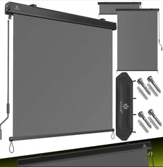 Verticale zonwering / zonnescherm balkon 180×250 cm – binnen / buiten – antraciet / donkergrijs