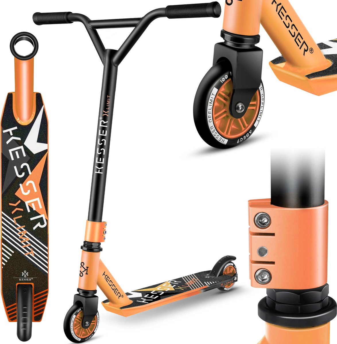 KESSER® Stuntstep voor Volwassenen en Kinderen - Kinderstep - Oranje