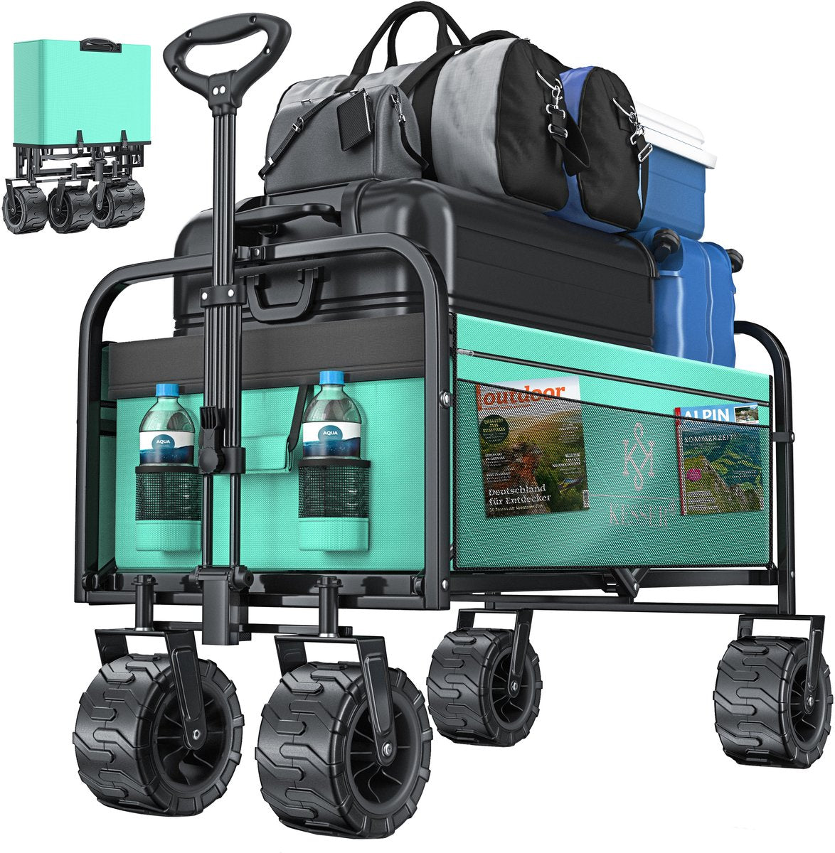 KESSER® Bolderkar - Opvouwbaar - Bolderwagen - Mintgroen