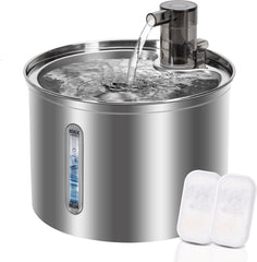 Nobleza RVS Drinkfontein Kat - Kattenfontein 2,45L - Waterfontein kat - Drinkfontein katten - Drinkbak Kat - Waterdispenser Kat