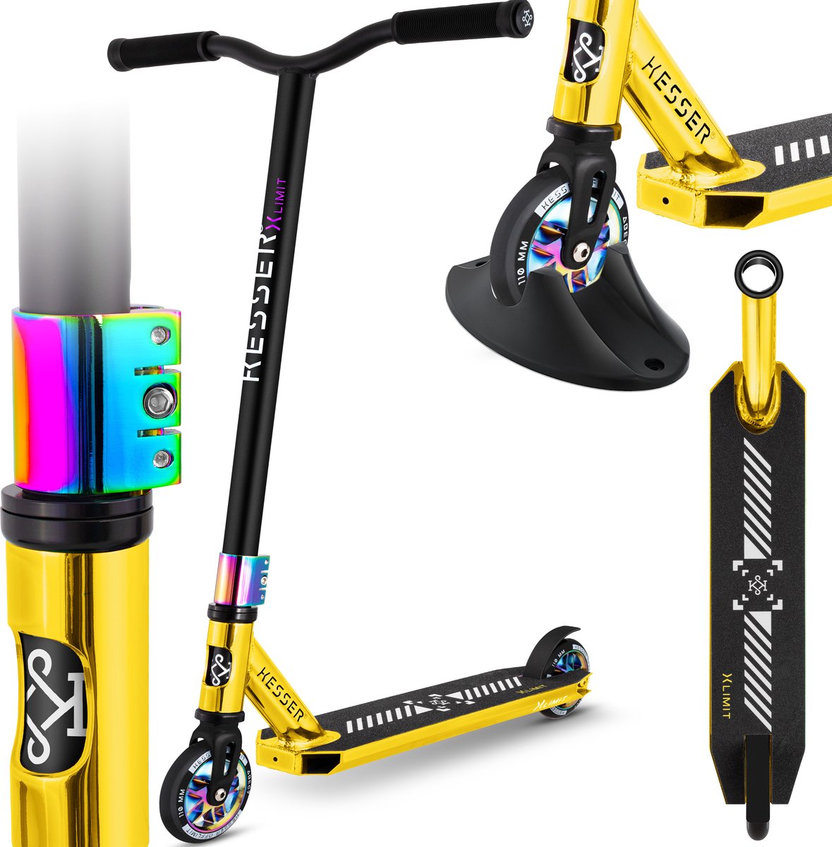 KESSER® Stuntstep voor Volwassenen en Kinderen - Kinderstep - Goud