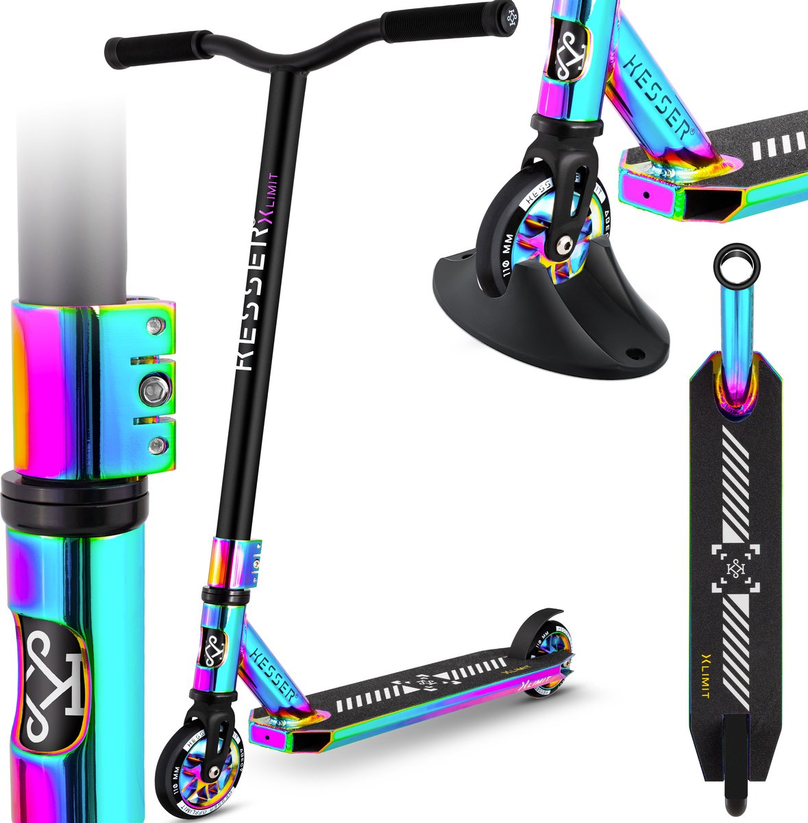 KESSER® Stuntstep - Step voor Volwassenen en Kinderen - Regenboog •