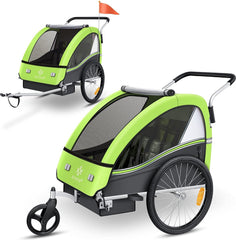 KESSER® Fietsaanhanger - Kinderaanhanger - Max. 40kg - Groen •
