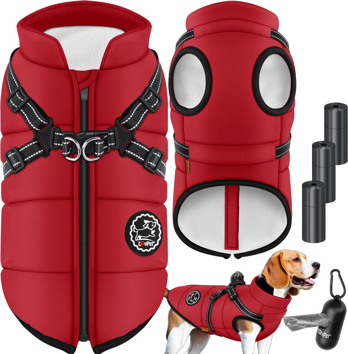 Hondenjas - Hondentrui - Winter - XL - Rood - LOVPET®