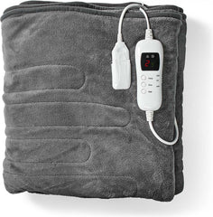 Nedis Elektrische Deken - Warmtedeken - 200x180 cm - 9 Warmte Standen - Wasmachinebestendig - Fleece •