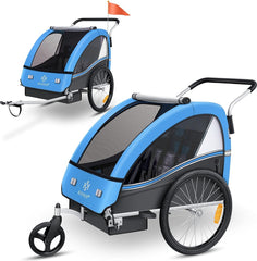 KESSER® Fietsaanhanger - Kinderaanhanger - Max. 40kg - Blauw