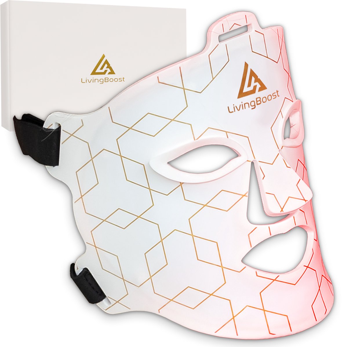 LivingBoost® Led Gezichtsmasker - Led Masker - Infraroodlamp - Rood Licht Therapie - Collageen Masker - Infraroodtherapie - Red Light Therapy - Huidverzorging - Led Face Mask