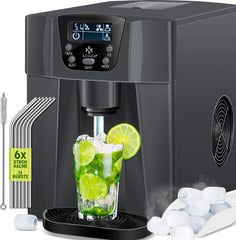 IJsblokjesmachine – 12kg/24 uur – IJsmachine - IJsblokjesmaker - Antraciet - KESSER® •
