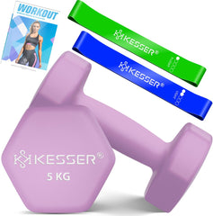 KESSER® 5KG Dumbells - Set van 2 - Halterset - Paars •
