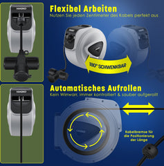 Masko® Kabelhaspel 20m - Verlengkabel - Grijs