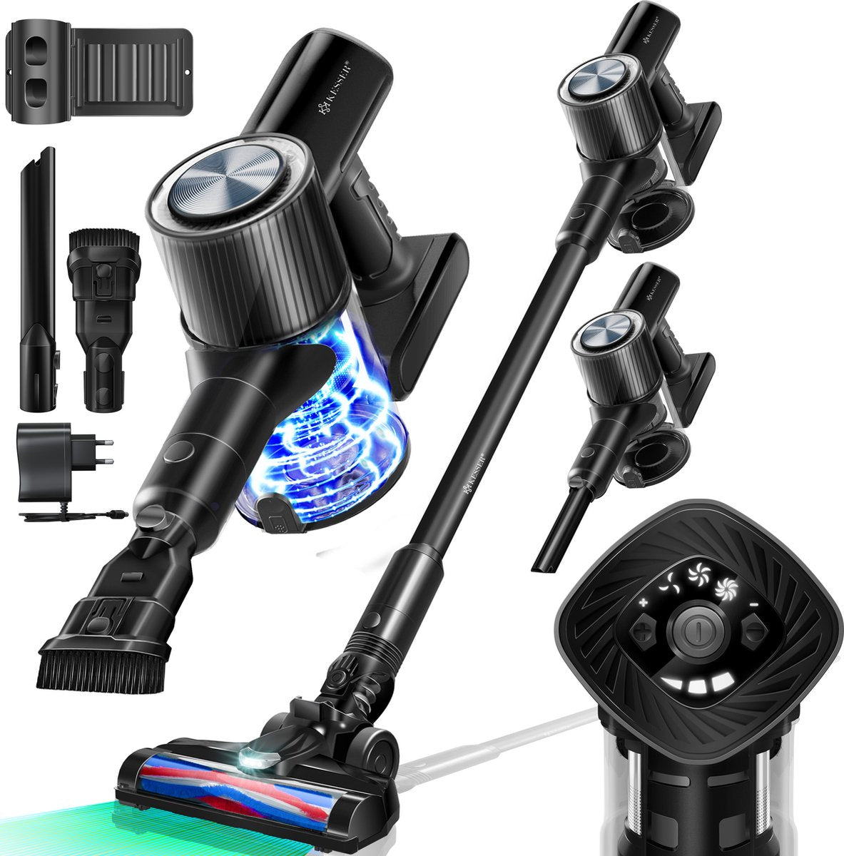 Steelstofzuiger - Draadloos - Stofzuiger Zonder zak - 25KPa - Zwart - KESSER®