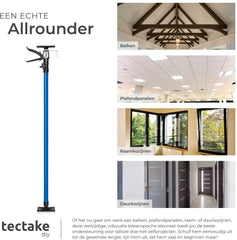 tectake®- Plafondsteun - Montagesteun met Elk 30 kg Draagvermogen en Snelsluiting - 115 tot Max. 290 cm - Diverse Modellen - (Set van 2 Blauw | Nr. 401692)