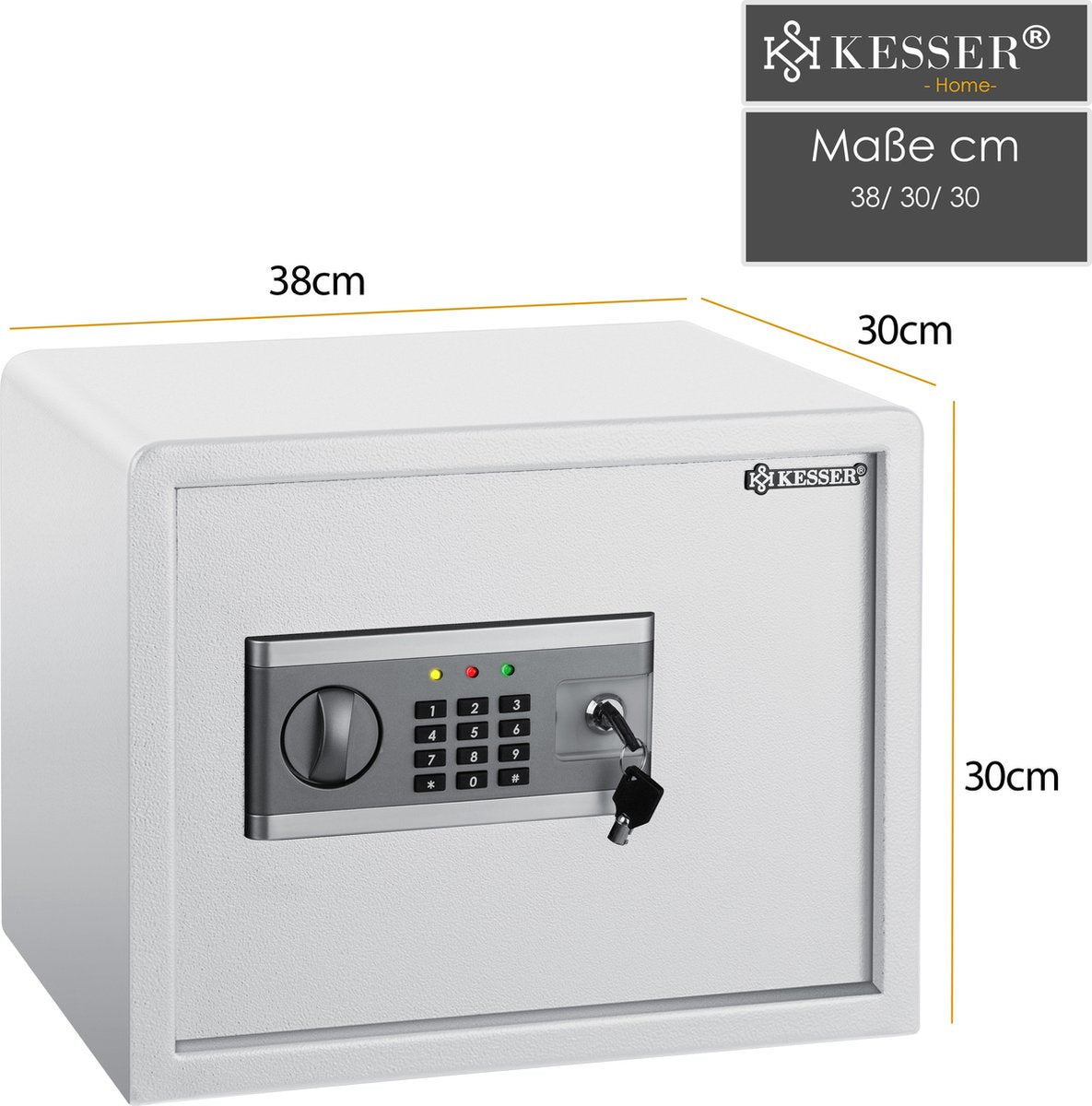 KESSER® Elektronische Kluis met cijferslot - 38x30x30cm - Zilver •