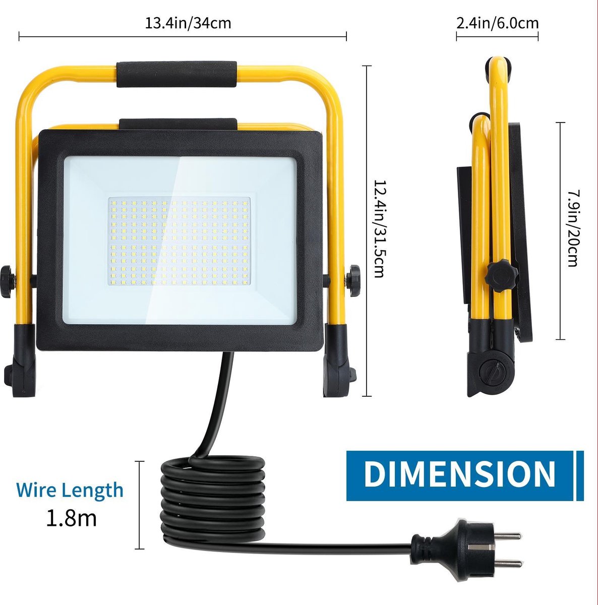 Aigostar LED Bouwlamp - Werklamp - IP65 spatwaterdicht - 100W