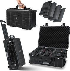 KESSER® Camera Koffer met Wielen - Weerbestendig - Zwart