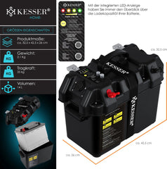 KESSER® Accubox voor bootmotor - Elektromotor - Zwart