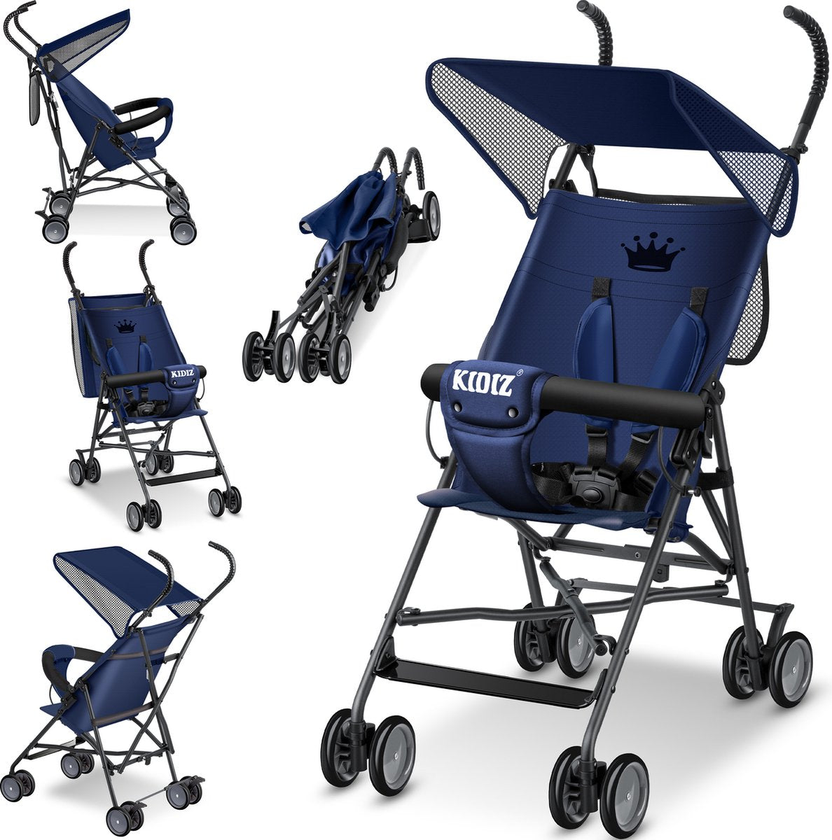 KIDIZ® Kinderwagen - Wandelwagen - Kinderbuggy - Blauw