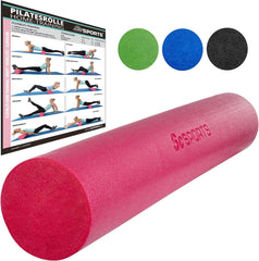 ScSPORTS® Yoga massage roller, Foam roller, Yoga roller, 90 x 15 cm, roze