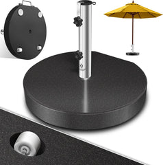 KESSER® Parasolvoet op wielen Graniet 30 kg - Parasol voet tot Ø38mm - Ø48mm verrijdbaar Rond Ø45cm - Antraciet