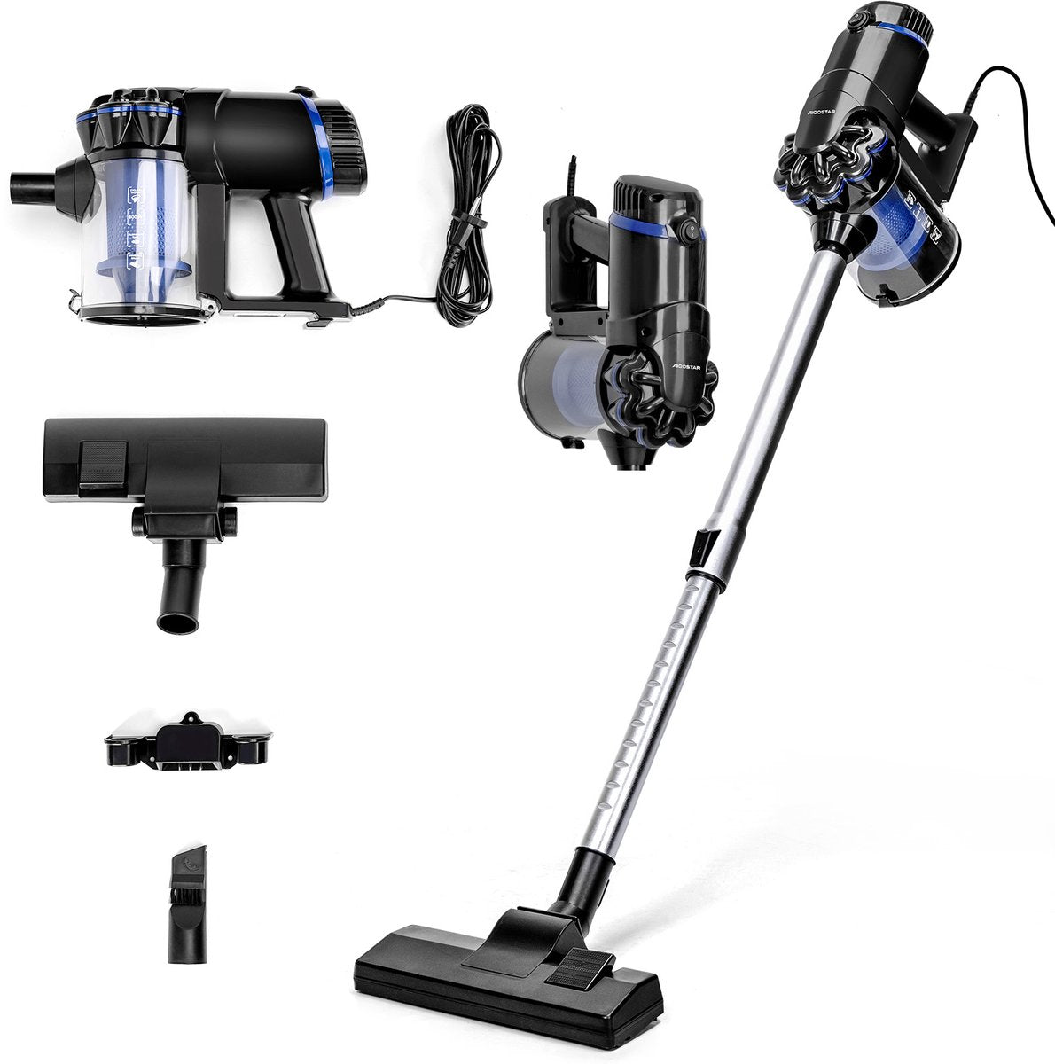 Steelstofzuiger - Stofzuiger Zonder zak - 6 Meter Kabel - 600W - Zwart - Aigostar