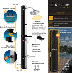 KESSER® Buitendouche - Tuindouche - Solar - 40L - Zwart