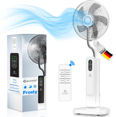 KESSER® Ventilator staand - Statiefventilator - Mist Ventilator - Wit •