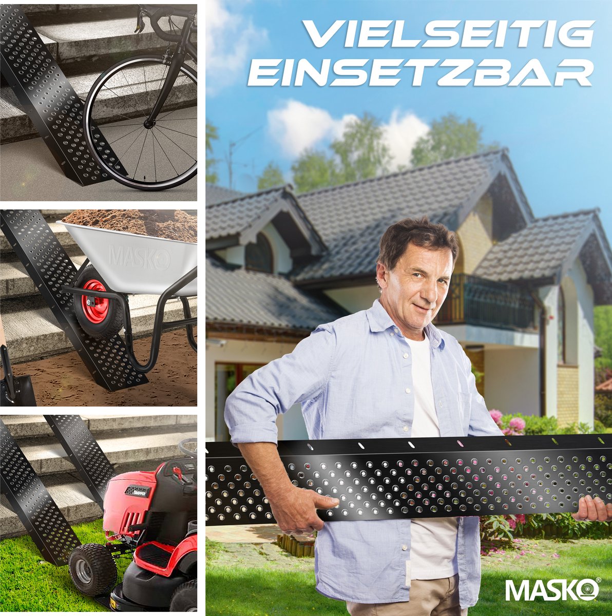 MASKO® 2X Oprijplaat - Antislip - 200kg per plaat - Zwart