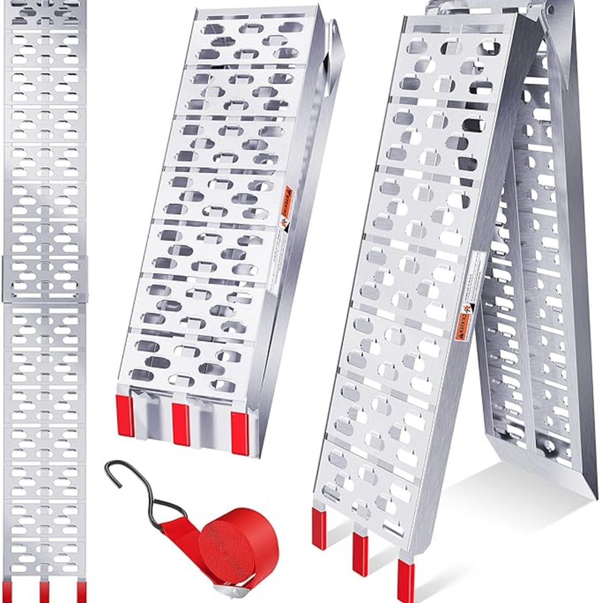 MASKO Verharde oprijplaat - 340kg laadvermogen - Opvouwbaar - Zilver