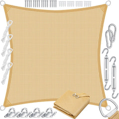 KESSER® Schaduwdoek 3,6x3,6m - Zonnezeil - Waterafstotend - Zand