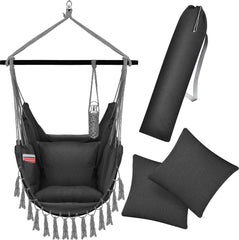 KESSER® XXL Hangstoel - 2 Kussens - Tot 150 kg - Antraciet •
