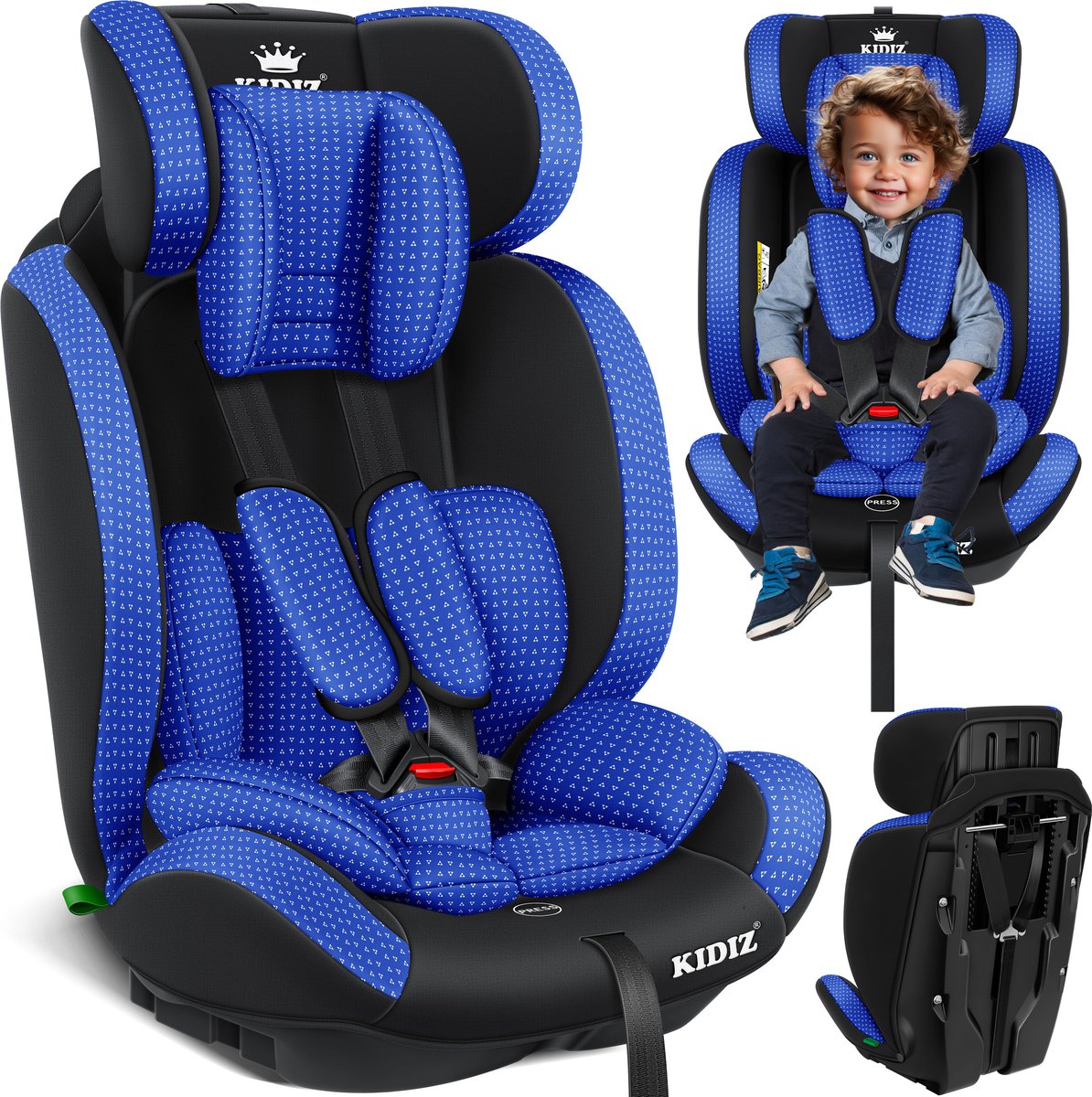 KIDIZ® Autostoeltje - 5-punts veiligheidsgordel - Blauw