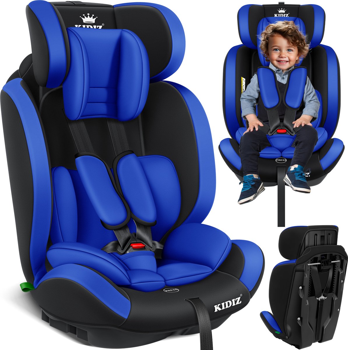 KIDIZ® Autostoeltje - 5-punts veiligheidsgordel - Blauw