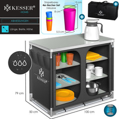 KESSER® Campingkeuken Opvouwbaar - Kampeerkeuken - Antraciet