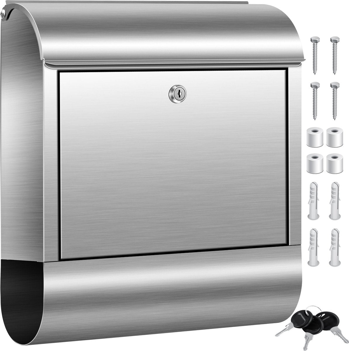 KESSER® RVS Brievenbus  - Wandbrievenbus - Krantenvak - Zilver