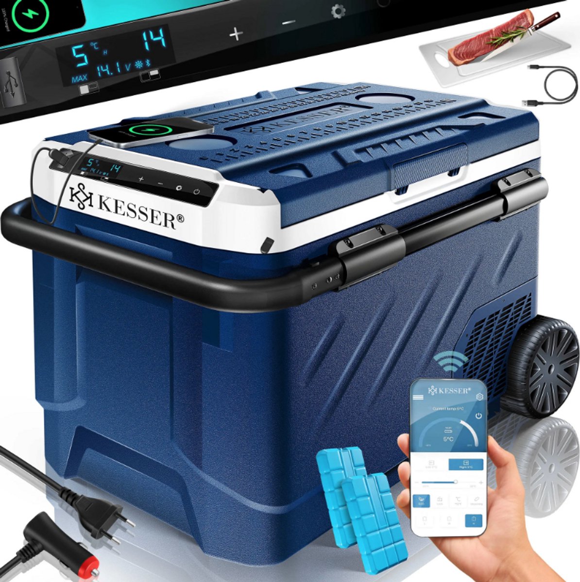 Compressor Koelbox elektrisch - Coolbox - Frigobox - 41L - Blauw