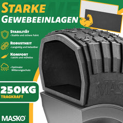 MASKO® Kruiwagenwiel - 40cm - 250kg - Lekbestendig - Antraciet •
