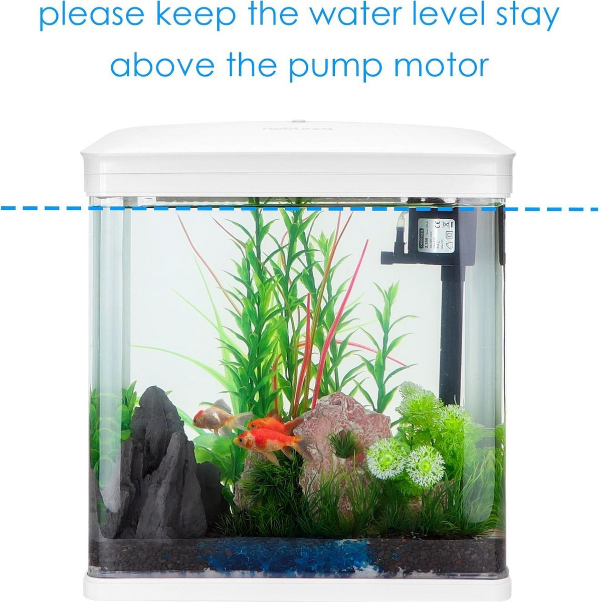 Aquarium Kit - 29x20x33 cm - 14L - Wit - Nobleza