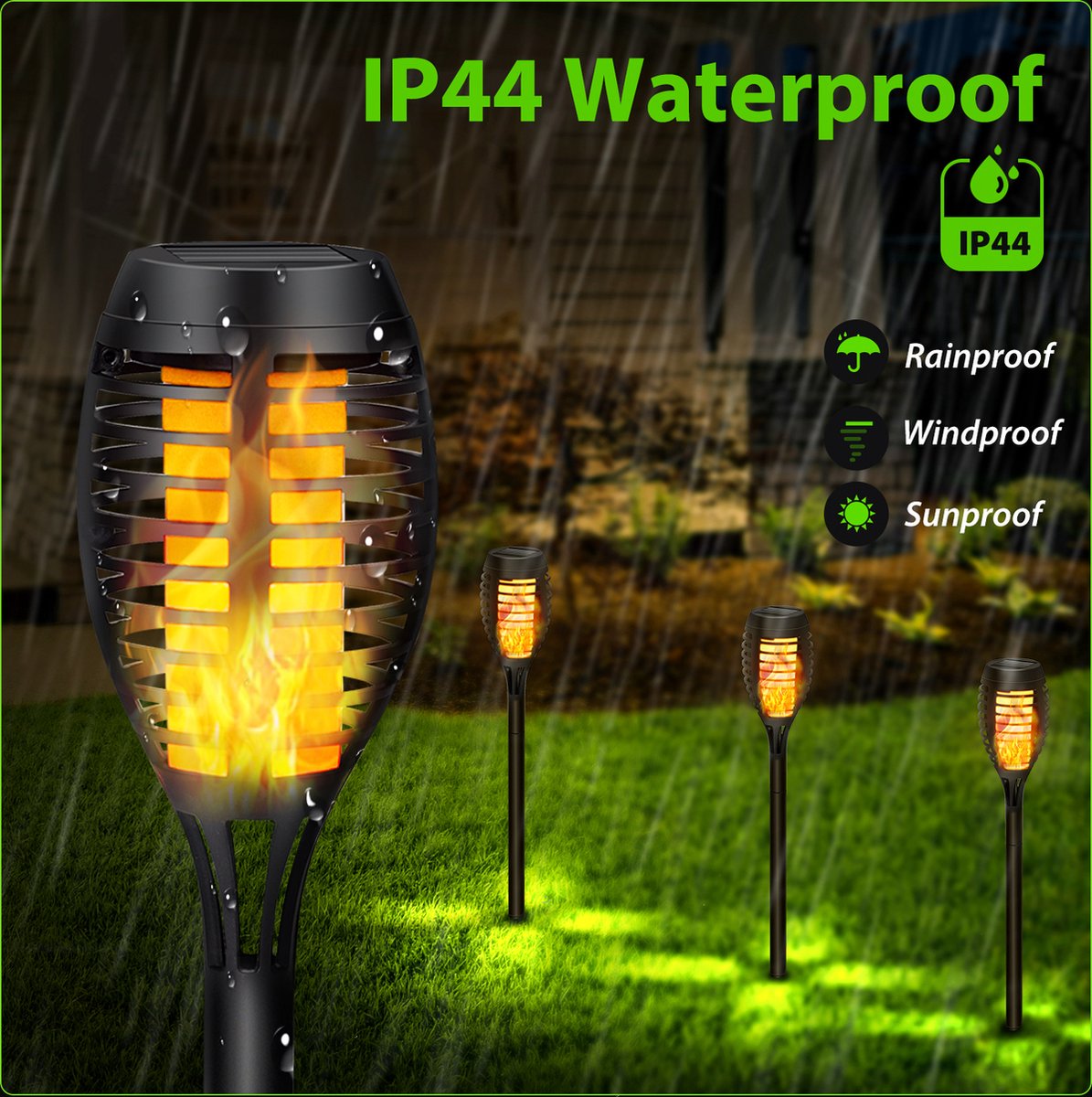 Aigostar Solar Tuinverlichting op Zonneenergie - Buitenverlichting - IP44 - LED