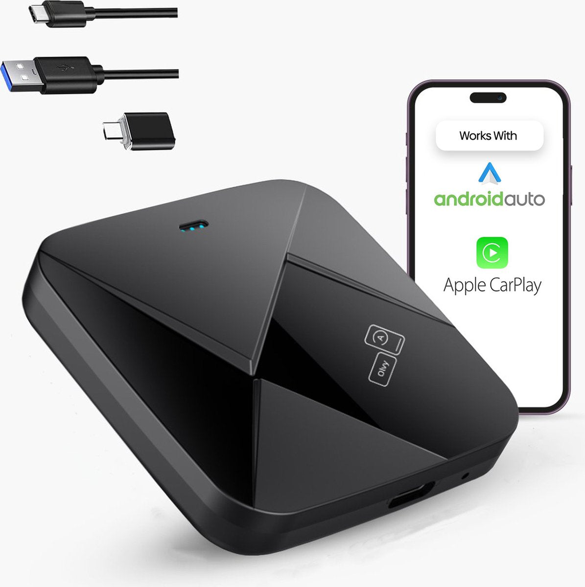 Carplay Dongle - Apple Carplay & Android Auto Dongle - Carlinkit - Wireless Carplay - Draadloos Carplay - Voor Android en Apple - Olvy